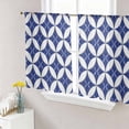 thumbnail image 1 of Retro Rhombus Sheer Curtains 54 Inch Length 2 Panels Set Window Treatments, Morocco Abstract Geometric Art Navy Blue Rod Pocket Semi Curtains for Living Room/Bedroom/Kitchen Décor, 104"W x 54"L, 1 of 7