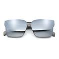 thumbnail image 1 of Retro Rimless Horn Rim Plastic Rectangular Classy Fashion Sunglasses Slate - Silver Mirror, 1 of 6