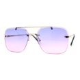 thumbnail image 1 of Retro Rimless Rectangle Bevel Lens Luxury Sunglasses Gold Purple Pink, 1 of 4