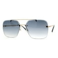 thumbnail image 1 of Retro Rimless Rectangle Bevel Lens Luxury Sunglasses Gold Smoke, 1 of 4
