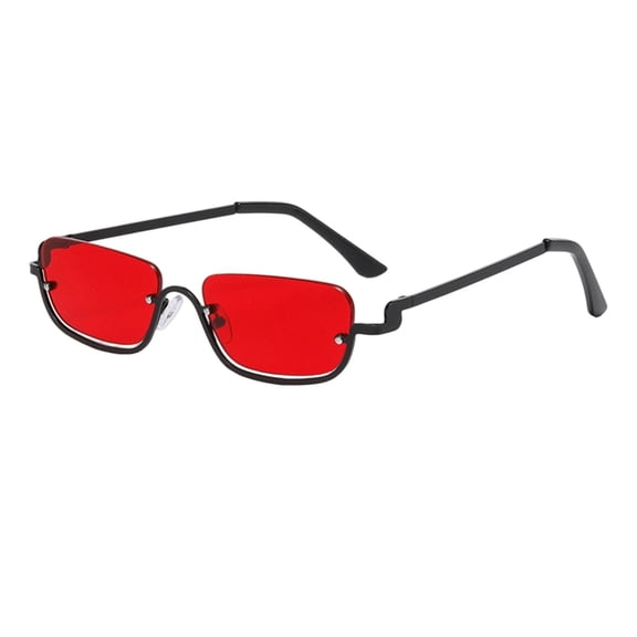 Retro Rimless Rectangle Sunglasses, UV400 Protection Fashion Shades for Women Men,Size/Colour as Pictured