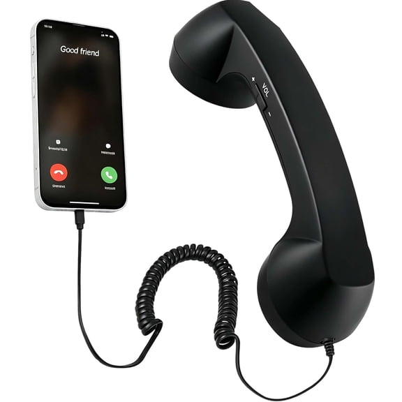 Retro Ring Phone, Classic Vintage Design with Ergonomic Comfort Grip and Frosted Durable Earpiece, Universal USB-C, Plug-and-Play for Daily Calls