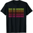 thumbnail image 1 of Retro Rio de Janeiro Brazil Inline Font Disco Design Vintage T-Shirt men and women can wear, black, white, gifts, 1 of 4