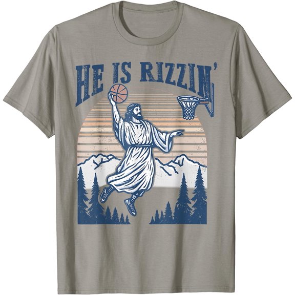 Retro Risen Basketball Dunk T-Shirt Faith & Sports Inspired Apparel