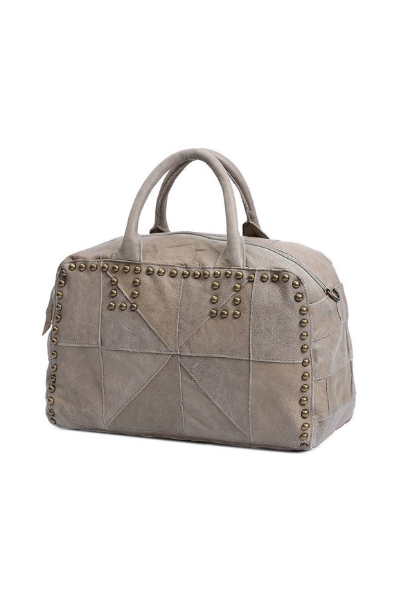 Retro Rivet Single Shoulder Messenger Bag Large Capacity Ladies Handbag,Brown