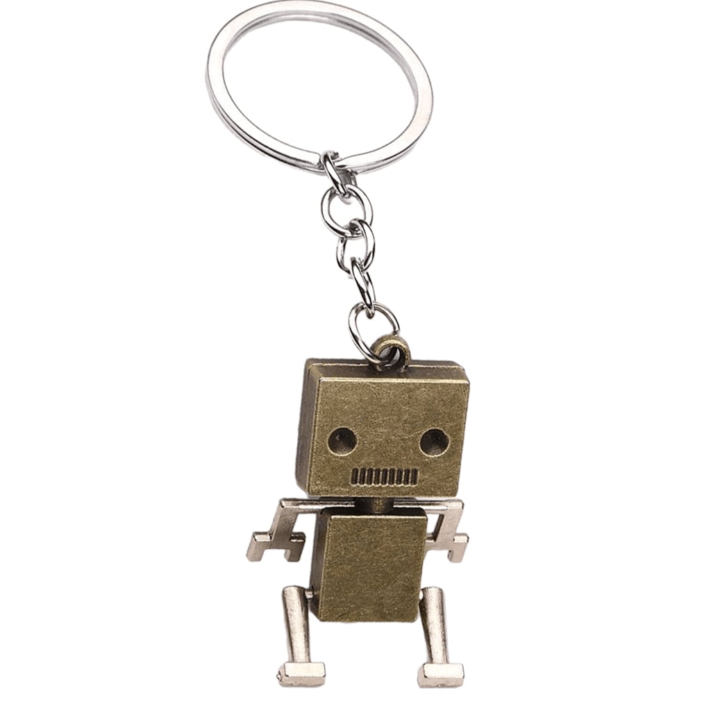 Retro Robot Keychains Unique Metal Designs Keyrings Pendant With ...