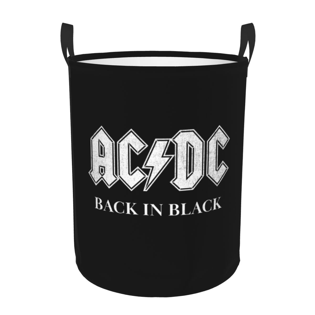 Retro Rock AC DC Laundry Hamper Large Storage Basket Heavy Metal Music ...