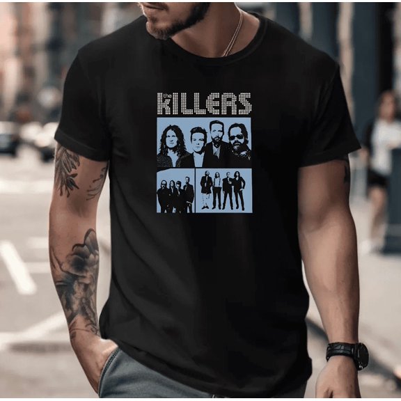 Retro Rock Band Concert Tour Music Merch Casual Graphic Unisex T-Shirt V90173, up to size 5XL