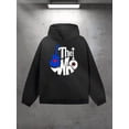 thumbnail image 1 of Retro Rock Band Hoodie - Iconic Logo With  Face And Signature Gesture Pattern, Ultra Soft Fleece Lined Cotton Blend, Unisex Loose Pullover With Drawstring Hood And  Pocket, Warm Casual Streetwear Sui, 1 of 5