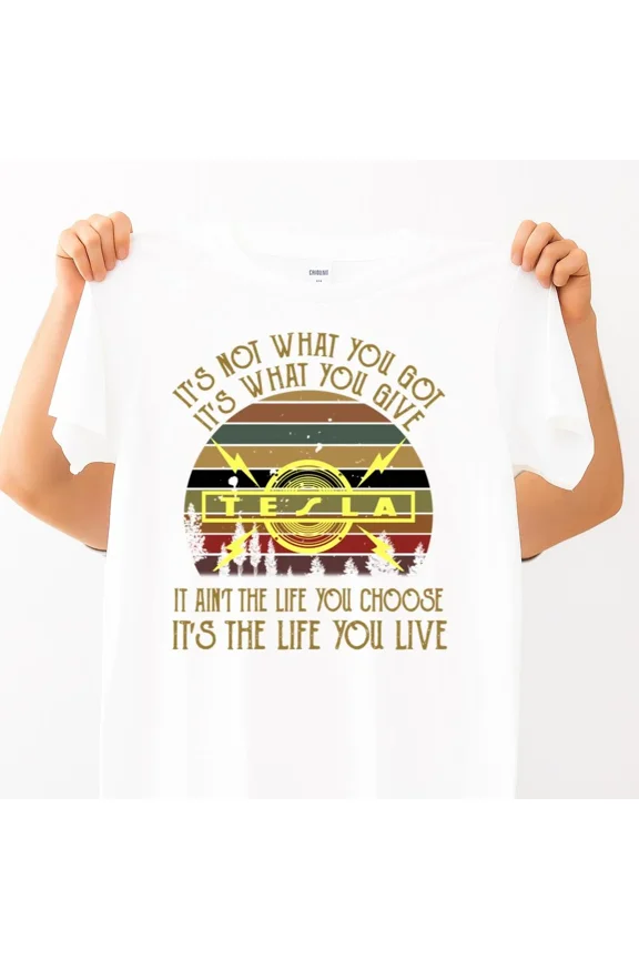 Retro Rock Band Tesla Music Classic Concert Fan Unisex T-Shirt, Plus Size S–5XL Available