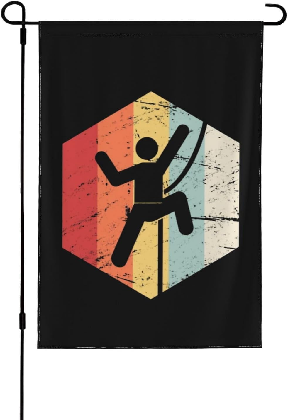 Retro Rock Climbing Icon Garden Flag 28x40 Inch Double Sided Small ...