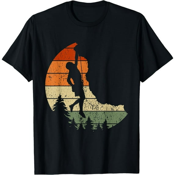 Retro Rock Climbing Vintage Climber Unisex T-Shirt for Men Women Kids Toddler,Black Color,Size 2T