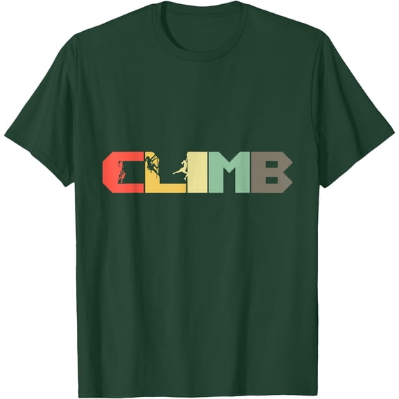 Retro Rock Climbing Vintage Mountaineer Climb Climber Unisex T-Shirt for Men Women Kids Toddler,Forest Green Color,Size YS