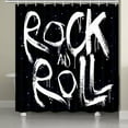 thumbnail image 1 of Retro Rock Roll Music Shower Curtain Sets for Bathroom,Black and White Shower Curtain,Extra Long Waterproof Fabric Bathroom Bathtub Decor Curtains with Hooks 72X84IN, 1 of 5
