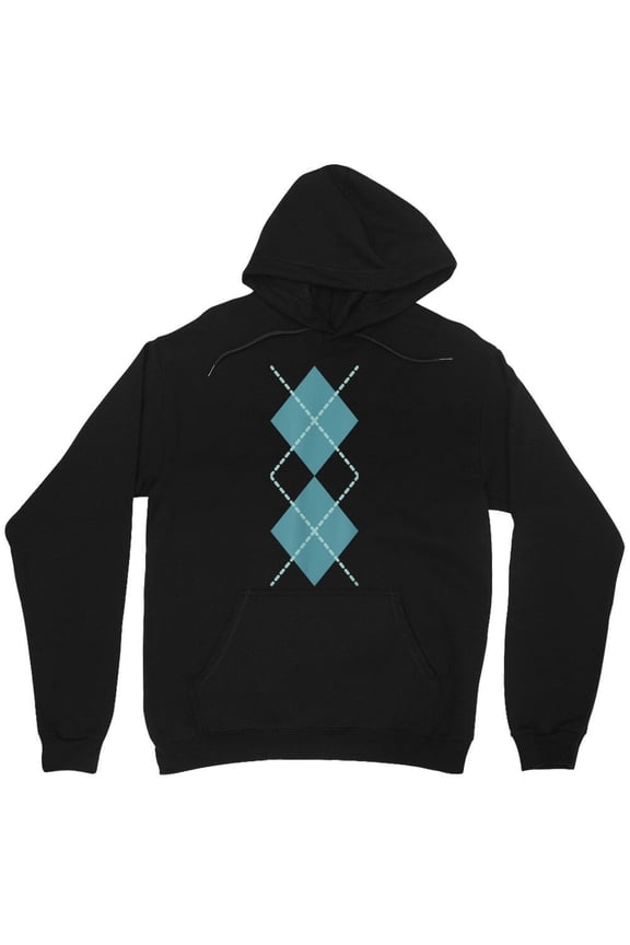 Retro Rockabilly Turquoise Argyle Graphic Vintage 50s Diamond Pattern M151 Unisex Hoodie, Up to Size 5XL