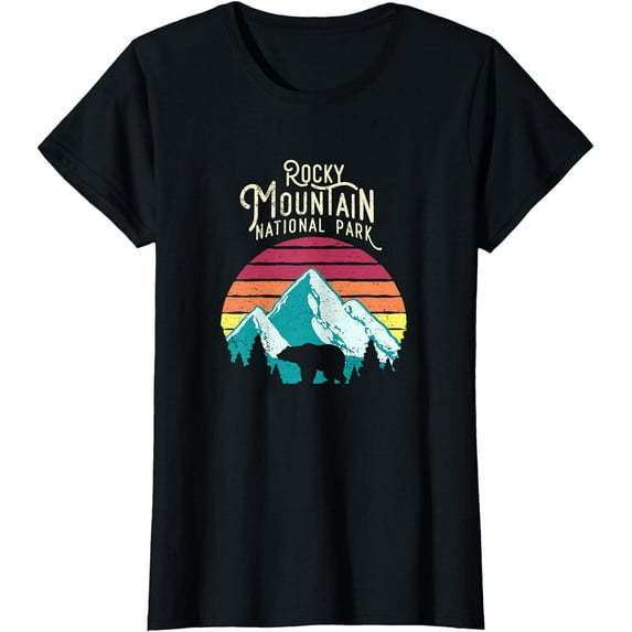Retro Rocky Mountain National Park Colorado Bear T-Shirt