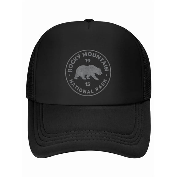 Retro Rocky Mountains National Park Est 1915 Bear Graphic Baseball Cap
