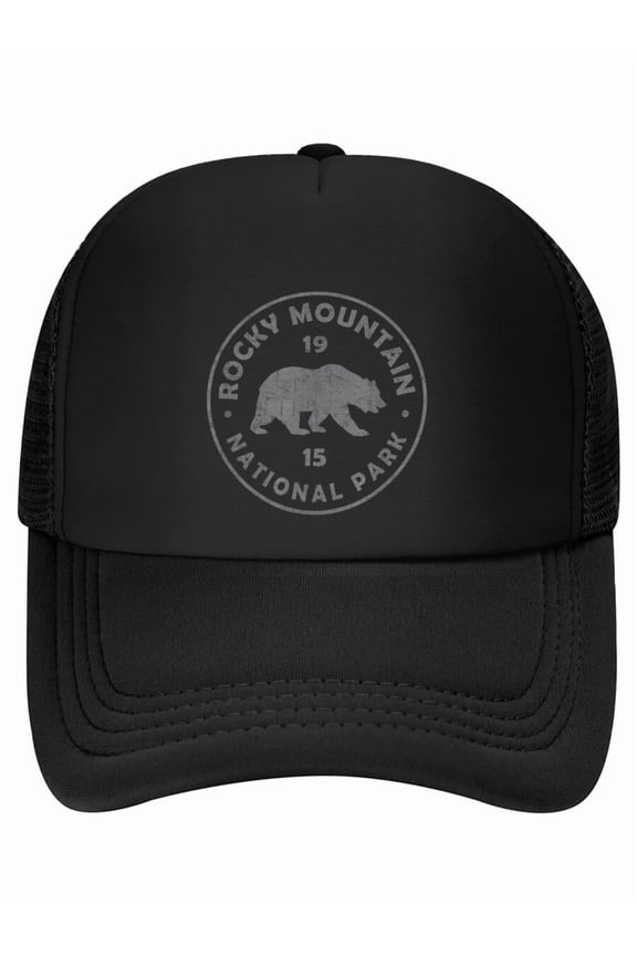 Retro Rocky Mountains National Park Est 1915 Bear Graphic Baseball Cap