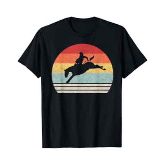 Retro Rodeo Bucking Bronc Riding Bronco Horse T-Shirt