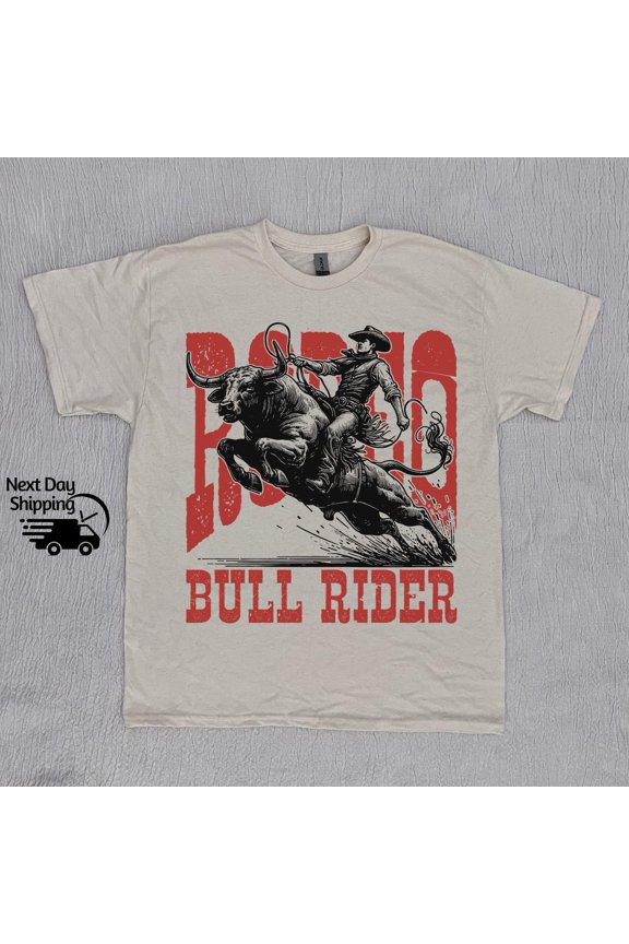 Retro Rodeo Bull Rider 90s Western Graphic T-Shirt, Vintage Cowboy Rodeo T-shirt, Retro Distressed Shirt, Cool Men Gift