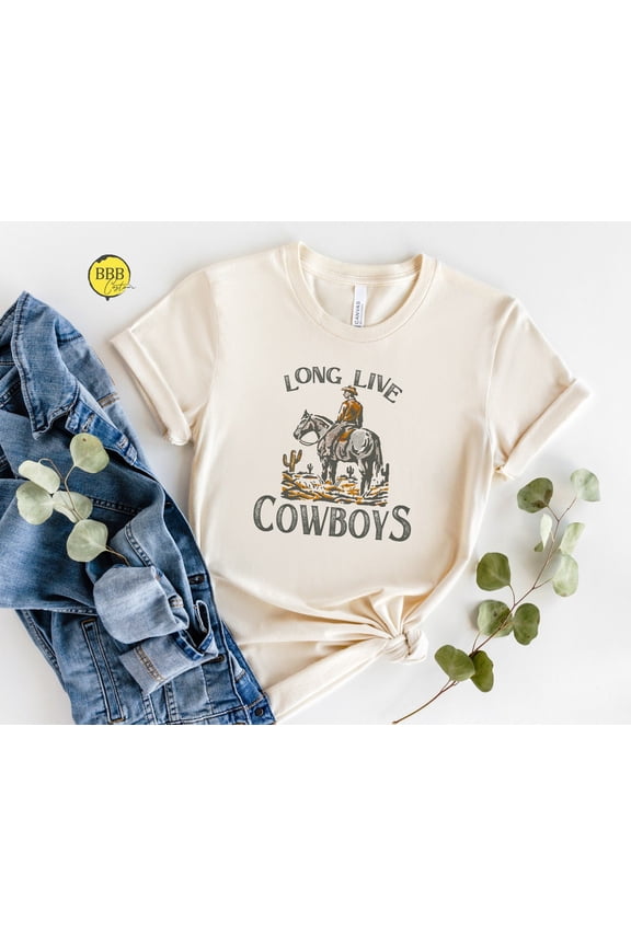 Retro Rodeo Shirt: Long Live Cowboys Tee TSHIRT All Size S-5XL