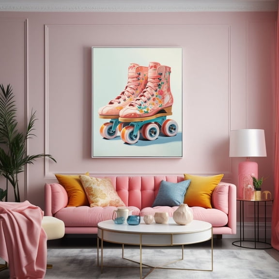 Retro Roller Blades Dorm Poster Unframed Paper Print