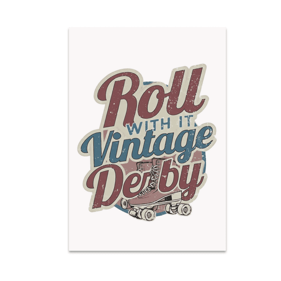 Retro Roller Derby Decor - Vintage Sports Enthusiast - 13x19 Poster Print