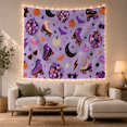 thumbnail image 1 of Retro Roller Skates with Disco Balls and Bats, Playful Retro Style for Roller Skate Fans, Halloween Wall Decor, Halloween Gift, Tapestry Wall Hanging for Bedroom and Dorm, 1 of 6