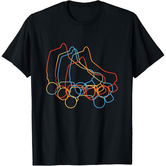 Retro Roller Skates Roller Skating T-Shirt men and women can wear, black, white, gifts
