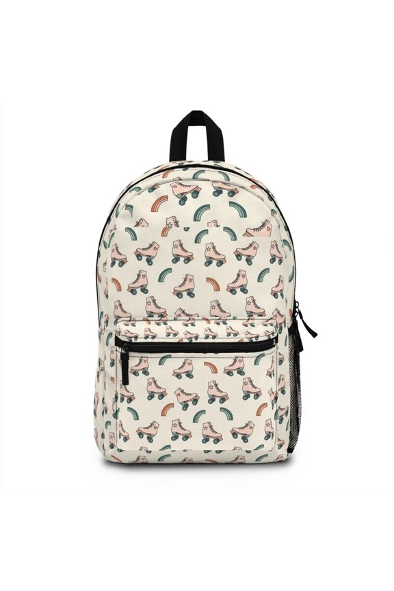 Retro Roller Skates pattern Backpack | Pastel Rainbows, Vintage Skate Print