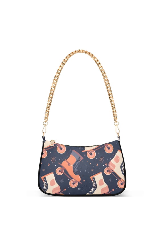 Retro Rollers SkatesWomen Small Shoulder Bag Crossbody Tote Hobo Bags Purse Clutch Handbags with Chain Strap for Women