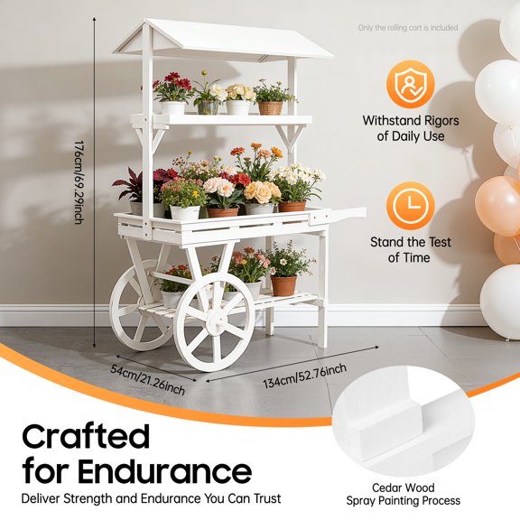Retro Rolling Cart, Display Rack, Rolling Cart