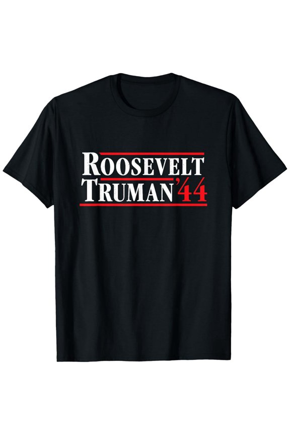 Retro Roosevelt Truman 1944 Campaign T-Shirt Vintage Political History Graphic Tee for Men and Women Unisex Cotton Short Sleeve Top