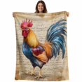 thumbnail image 1 of Retro Rooster Blanket Soft Cozy Warm Throw Blanket for Couch, Plush Fuzzy Flannel Fleece Blankets for Sofa, Farmhouse Vintage Country Animals Print Bed Blankets Lightweight Gifts for Women, 40"x60", 1 of 9