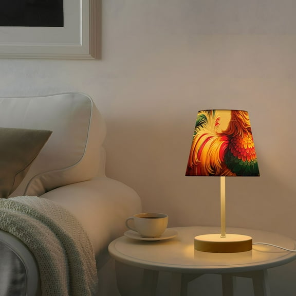 Retro Rooster Desk Lamp 3 Color Modes LED Table Lamp Nightstand Reading Light for Bedroom Living Room
