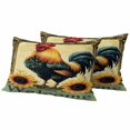 thumbnail image 1 of Retro Rooster Pillow Covers 2 Pack Farmhouse Welcome Sunflower Animal Rustic Country Pillowcase Waterproof Outdoor Throw Pillow Cover for Patio Balcony Rectangular Cushion 20”x12”, 1 of 9