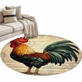 thumbnail image 1 of Retro Rooster Round Area&nbsp;Rug 3ft Watercolor Music Score Animal Non-Slip&nbsp;Washable Circle Rugs Soft Felt Indoor Floor Mat for Bedroom Kitchen Living Room Bathroom, 1 of 9