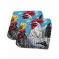 thumbnail image 1 of Retro Rooster Sofa Couch Cushion Covers Washable, Removable Stretchable Sectional Couch Covers, Blue Farmhouse Animals Flowers Slipcovers for L & T Shape Sofa Furniture Protector S Size 2 pcs, 1 of 7
