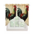 thumbnail image 1 of Retro Rooster Swag Valances for Windows, Farmhouse Vintage Animal Watercolor Rod Pocket Sheer Valances for Small Windows, Swag Toppers Light Filtering for Kitchen Living Room 2 Panels 28''x36'', 1 of 6