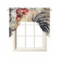 thumbnail image 1 of Retro Rooster Swag Valances for Windows, Small Curtains Drapes, Pastoral Animals Watercolor Kitchen Window Curtains Over Sink Rod Pocket Window Treatment Valance for Bedroom/Bathroom 56"x36", 1 of 5