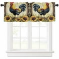 thumbnail image 1 of Retro Rooster Valances for Windows Farmhouse Kitchen Curtains Valances Rod Pocket Valance Curtains for Kitchen Windows Sunflower Watercolor Animals Window Valances for Bathroom Bedroom 42"x12", 1 of 6
