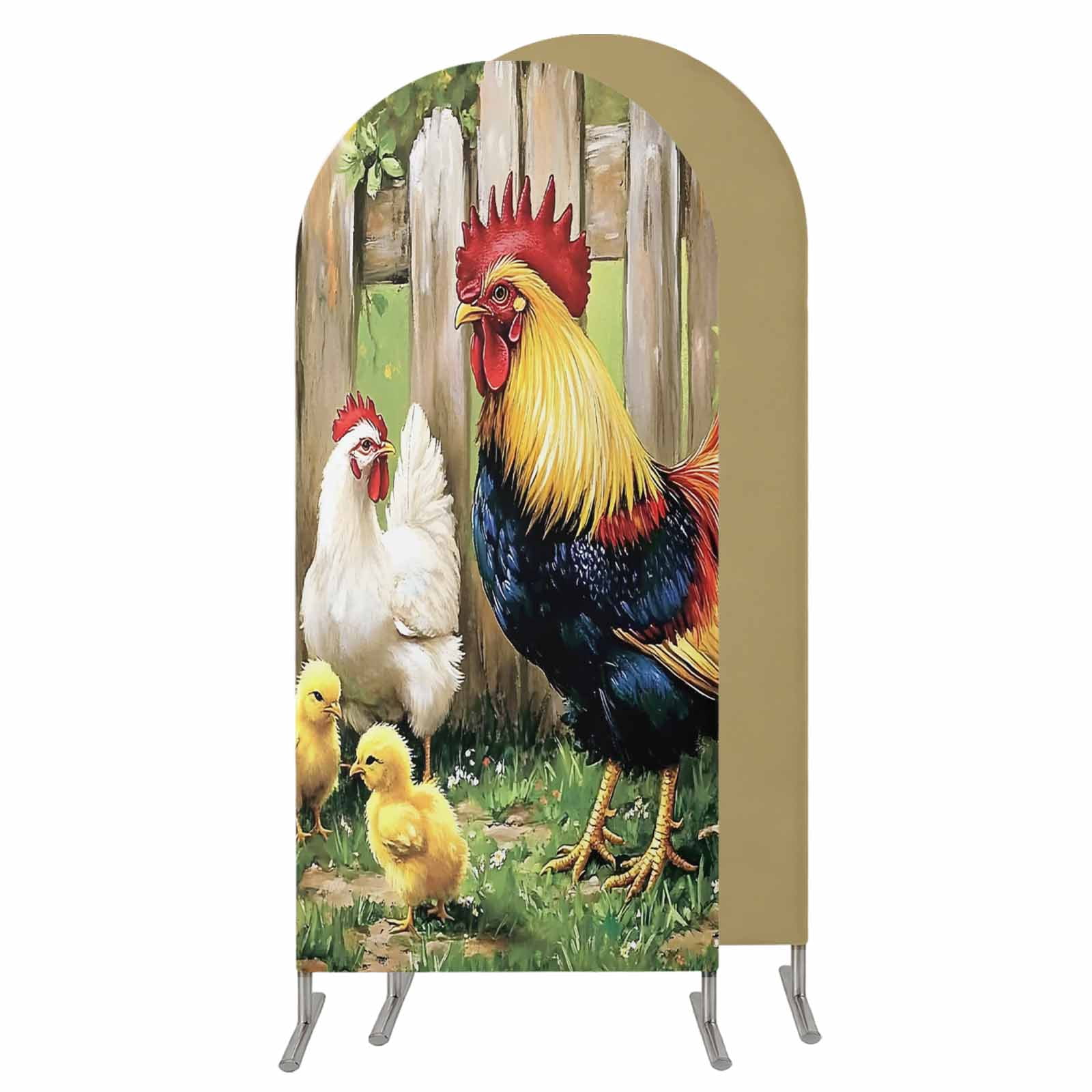 Retro Rooster Wedding Arch Cover, Stretchy Spandex Arch Backdrop Stand ...