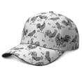 thumbnail image 1 of Retro Rooster Wildflowers Dad Hat Structured 6-Panel Sun Protection Cap Unisex, 1 of 5