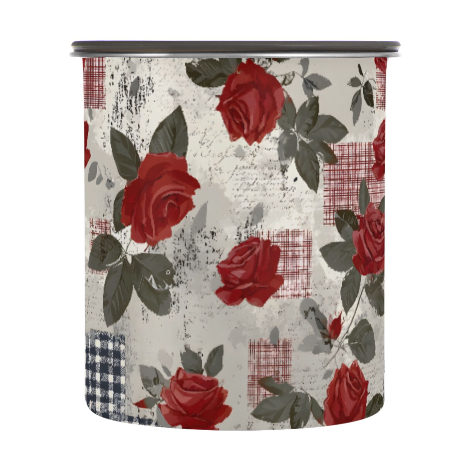 Retro Rose Flower Airtight Coffee Bean Canister 30oz Food Storage Containers with Lids For Gournd, Tea, Sugar, Flour, Rice, Cereal, Candy Cookie Jar