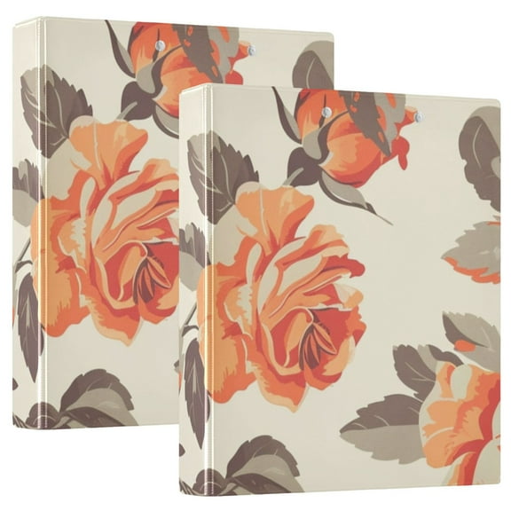 Retro Rose Hardcover 3 Ring Binder 1.5 inch Round Rings with Interior Pockets Binders Organizer Office School 1 Pack