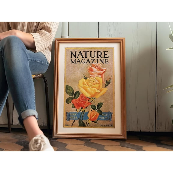 Retro Roses Kitchen Wall Art, Stretched Canvas Size 16x24