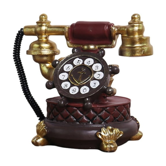Retro Rotary Telephone Decor - 7 Inch Creative Vintage European Resin Decorative Phone Model for Cafe, Bar, Window, Desk, Home Decoration Props