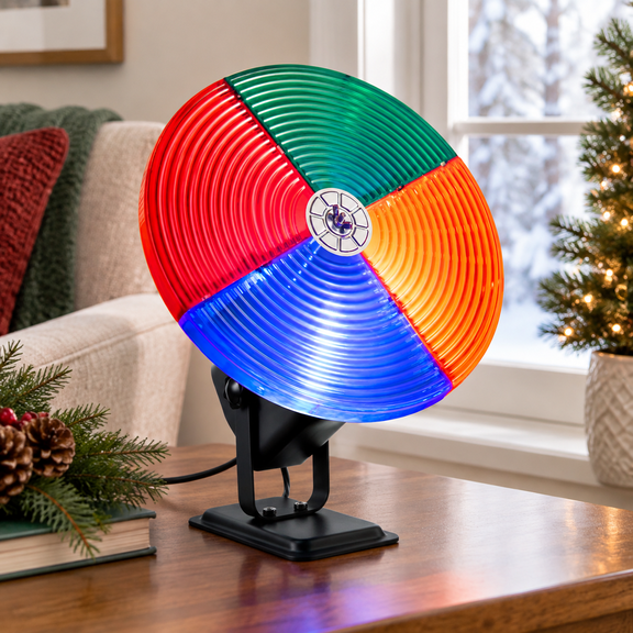 Retro Rotating Color Wheel LED Light for Tinsel Christmas Trees