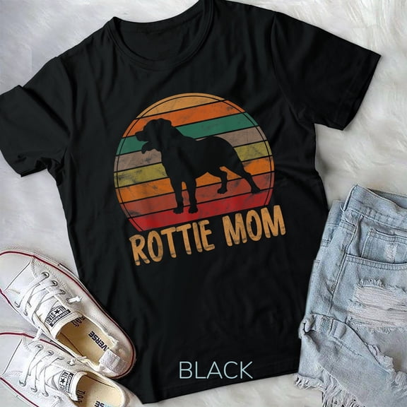 Retro Rottweiler Mom Gift Rott Dog Mother Pet Rottie Mama Unisex T-shirt