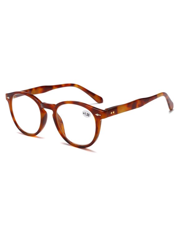 Retro Round Blue Light Blocking Reading Glasses 2.00,HD Trendy Classic Tortoiseshell Presbyopic Glasses, Spring Hinge Readers +2.00 for Women and Men